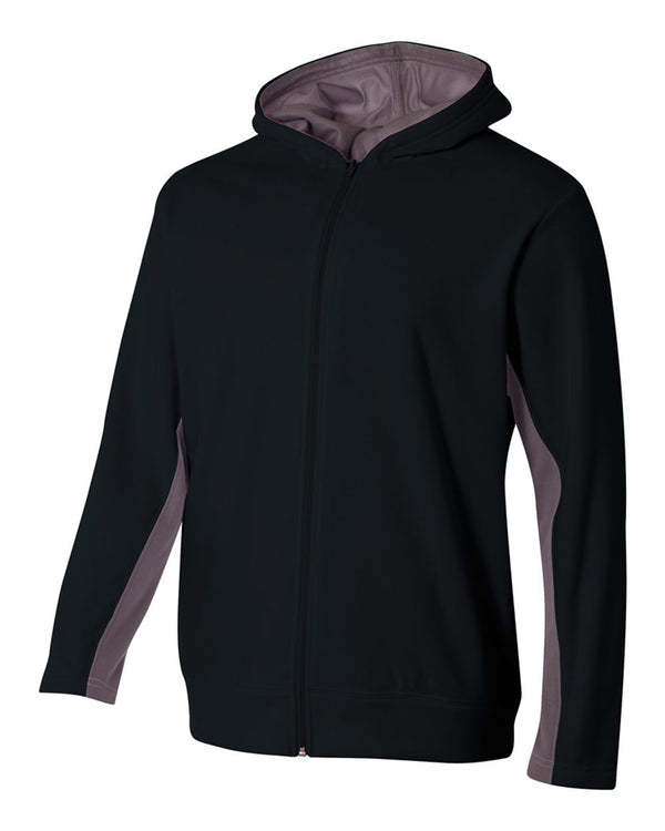A4 Youth Full Zip Color Block Fleece Hoodie